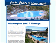 Tablet Screenshot of poolspondsandwaterscapes.com